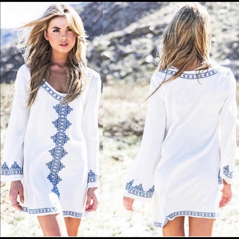 Lovestitch Embroidered Tunic Mini Dress